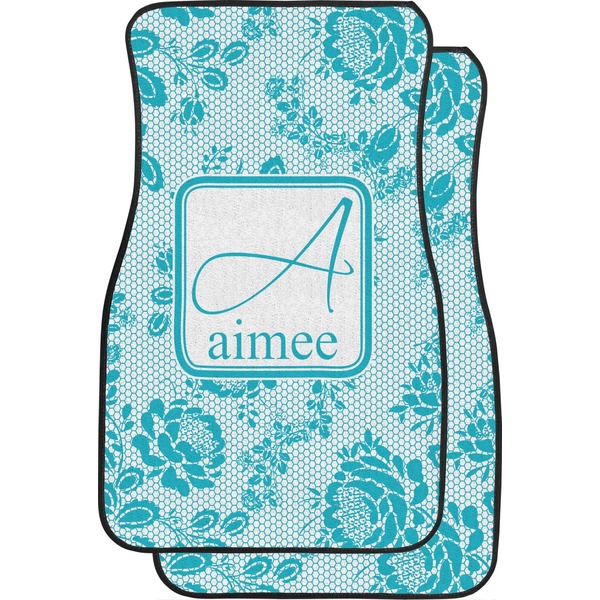 Custom Lace Car Floor Mats (Front Seat) (Personalized)