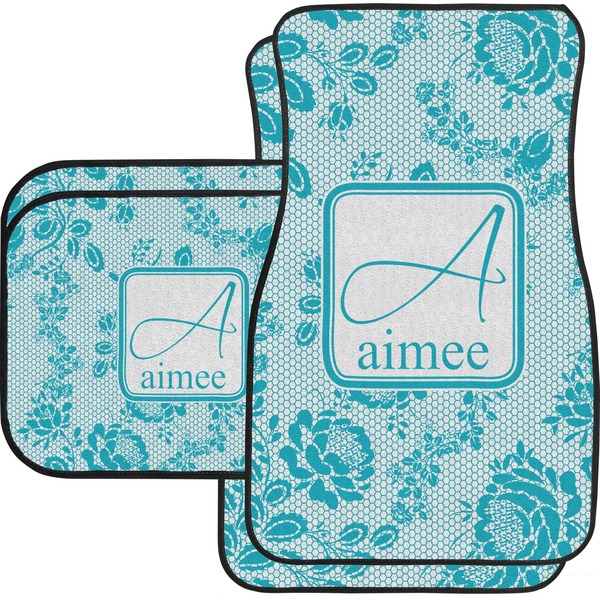 Custom Lace Car Floor Mats Set - 2 Front & 2 Back (Personalized)