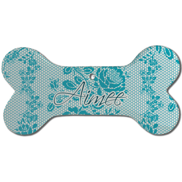 Lace Ceramic Flat Ornament - Bone Front