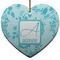 Lace Ceramic Flat Ornament - Heart (Front)