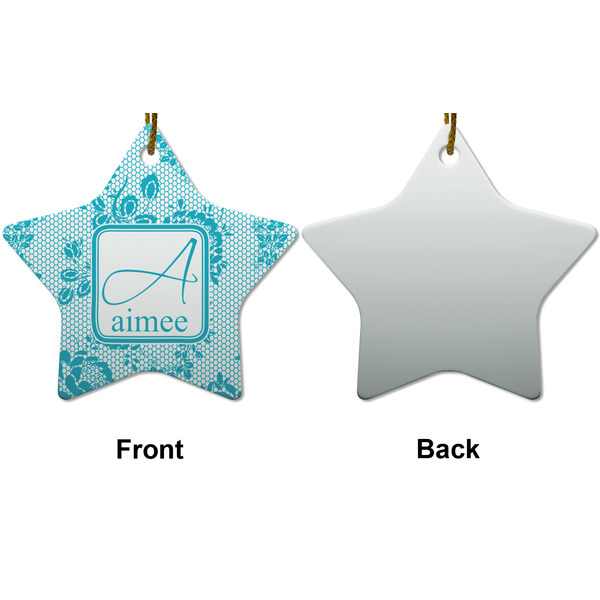 Lace Ceramic Flat Ornament - Star Front & Back (APPROVAL)