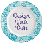 Lace Ceramic Dinner Plates (Set of 4) (Personalized)