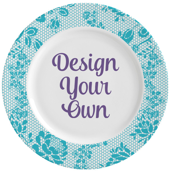 Custom Lace Ceramic Dinner Plates (Set of 4) (Personalized)