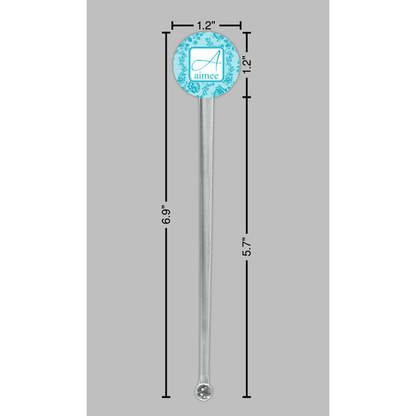 Lace Clear Plastic 7" Stir Stick - Round - Dimensions