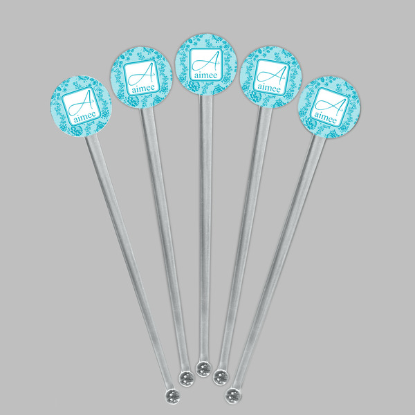 Lace Clear Plastic 7" Stir Stick - Round - Fan View