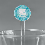 Lace 7" Round Plastic Stir Sticks - Clear (Personalized)