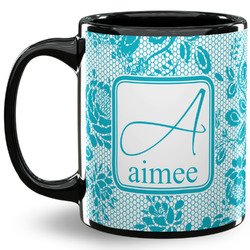 Lace 11 Oz Coffee Mug - Black (Personalized)