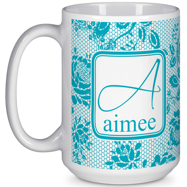 Custom Lace 15 Oz Coffee Mug - White (Personalized)