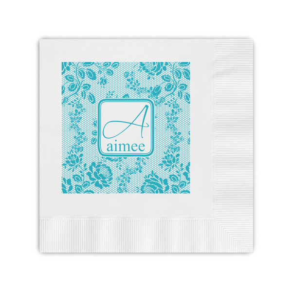Custom Lace Coined Cocktail Napkins (Personalized)