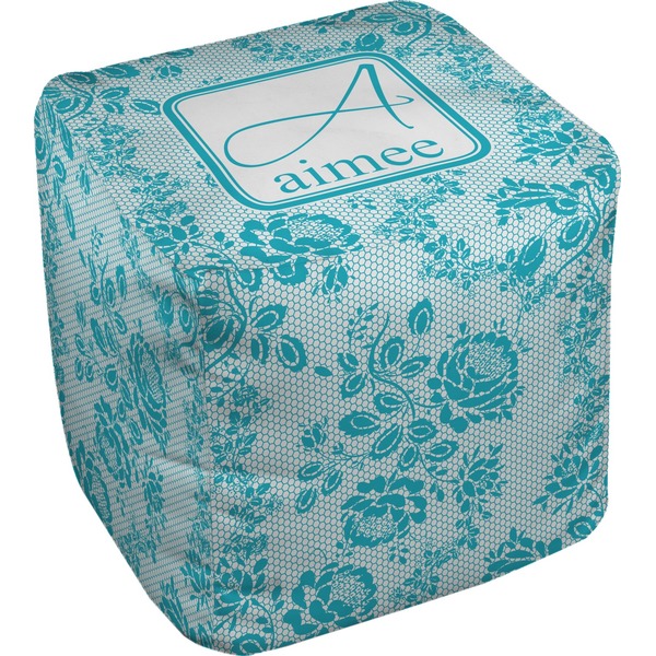Custom Lace Cube Pouf Ottoman (Personalized)