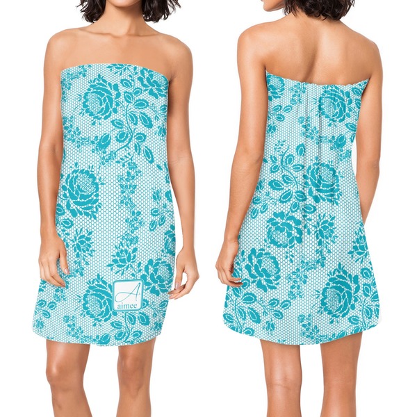 Lace Custom Bath Wrap - Front & Back View