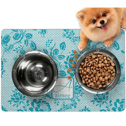 Lace Dog Food Mat - Small w/ Name and Initial