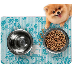 Lace Dog Food Mat - Small w/ Name and Initial