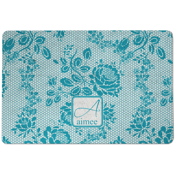 Custom Lace Dog Food Mat w/ Name and Initial