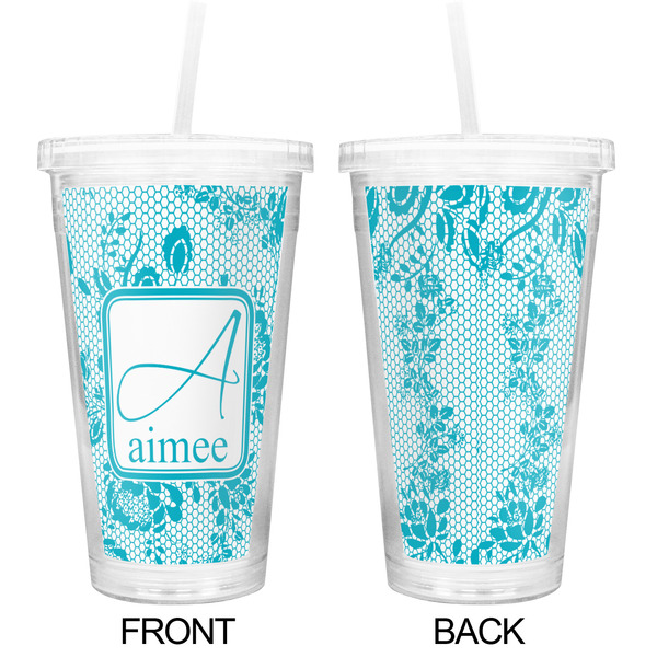 Lace Double Wall Tumbler with Straw - Approval