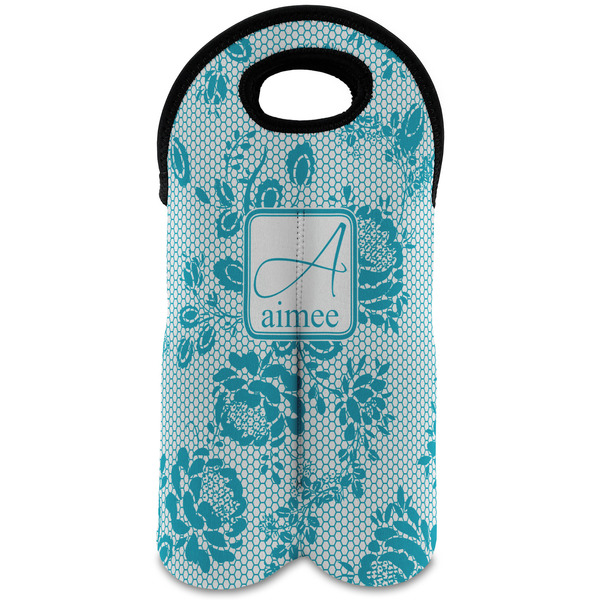 Custom Lace Wine Tote Bag (2 Bottles) (Personalized)