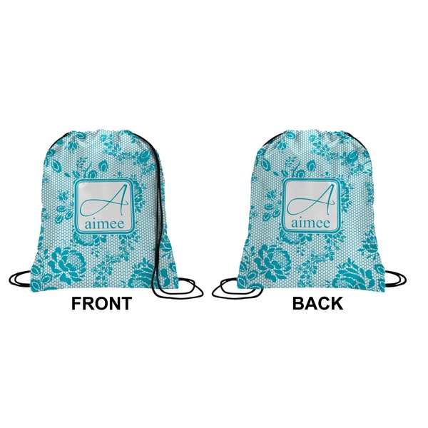 Lace Drawstring Backpack Front & Back Small