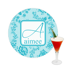 Lace Printed Drink Topper -  2.5" (Personalized)