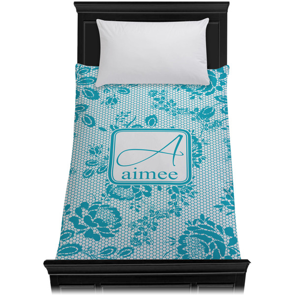 Lace Duvet Cover - Twin - On Bed - No Prop