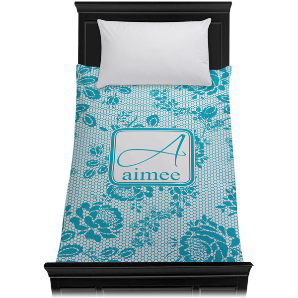 Lace Duvet Cover - Twin XL - On Bed - No Prop