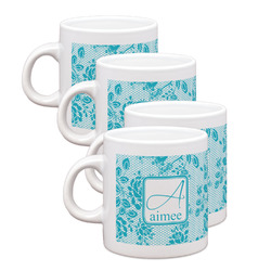 Lace Single Shot Espresso Cups - Set of 4 (Personalized)