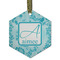 Lace Frosted Glass Ornament - Hexagon