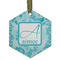 Lace Flat Glass Ornament - Hexagon w/ Name and Initial