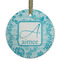 Lace Frosted Glass Ornament - Round