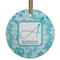 Lace Flat Glass Ornament - Round w/ Name and Initial