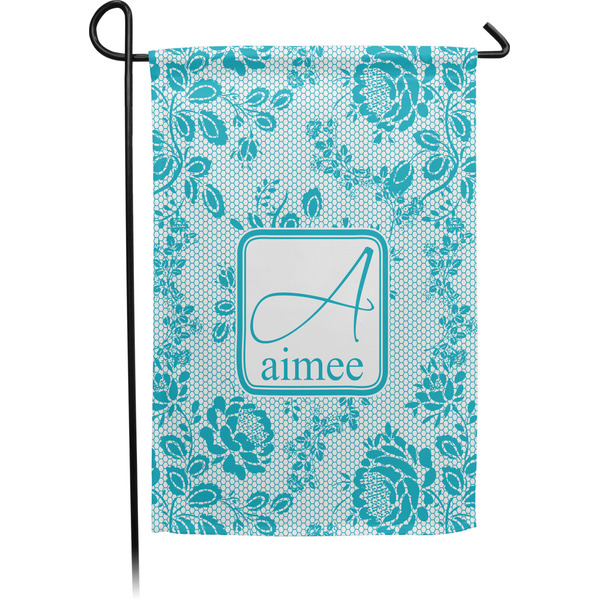 Custom Lace Small Garden Flag - Single Sided w/ Name and Initial
