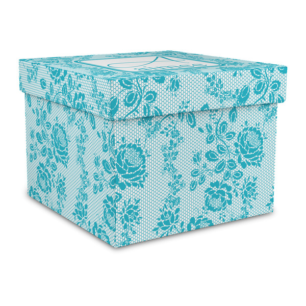 Custom Lace Gift Box with Lid - Canvas Wrapped - Large (Personalized)
