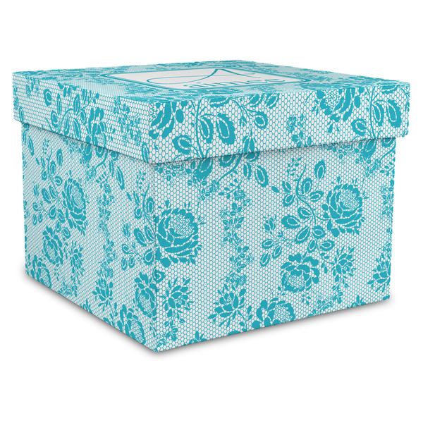 Custom Lace Gift Box with Lid - Canvas Wrapped - X-Large (Personalized)