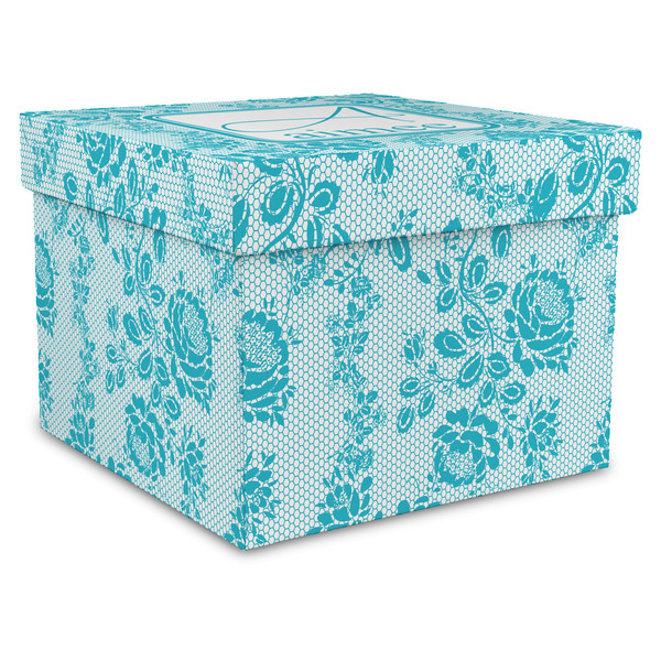 Custom Lace Gift Box with Lid - Canvas Wrapped - XX-Large (Personalized)