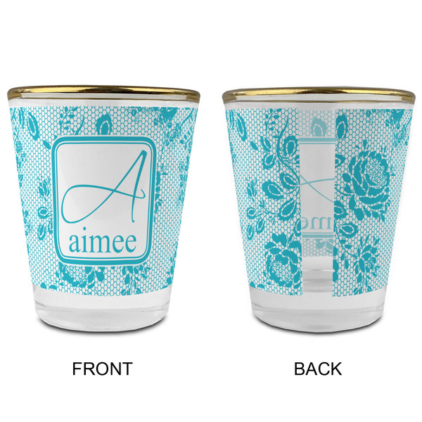 Lace Glass Shot Glass - with gold rim - APPROVAL