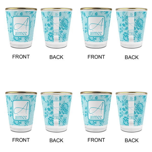 Lace Glass Shot Glass - with gold rim - Set of 4 - APPROVAL