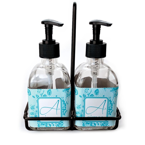 Custom Lace Glass Soap & Lotion Bottle Set (Personalized)