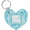 Lace Heart Plastic Keychain w/ Name and Initial