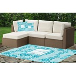 Lace Indoor / Outdoor Rug - Custom Size w/ Name and Initial