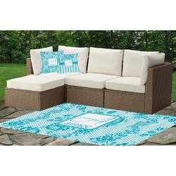 Lace Indoor / Outdoor Rug - Custom Size w/ Name and Initial