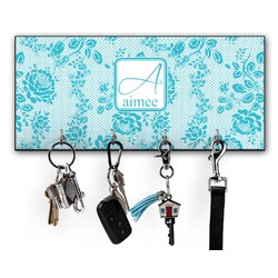 Lace Key Hanger w/ 4 Hooks w/ Name and Initial