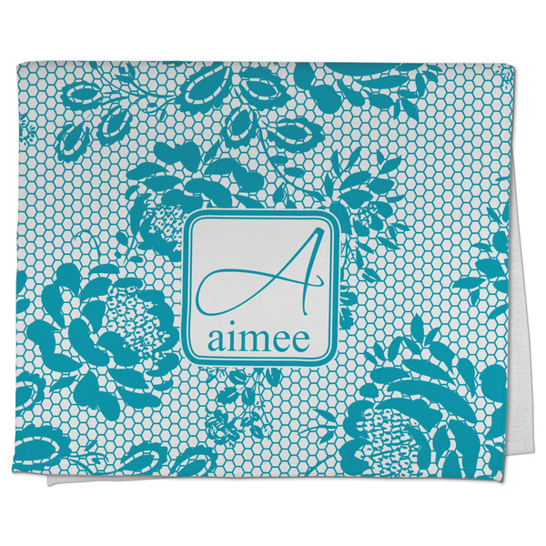 Custom Lace Kitchen Towel - Poly Cotton w/ Name and Initial