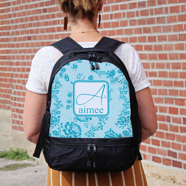 Lace Large Backpack - Black - On Back