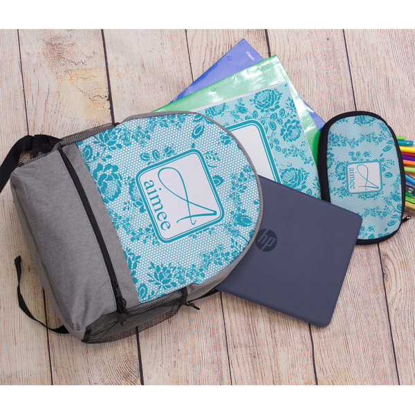 Lace Large Backpack - Gray - With Stuff