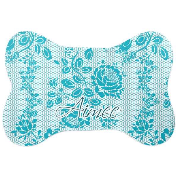 Custom Lace Bone Shaped Dog Food Mat (Personalized)