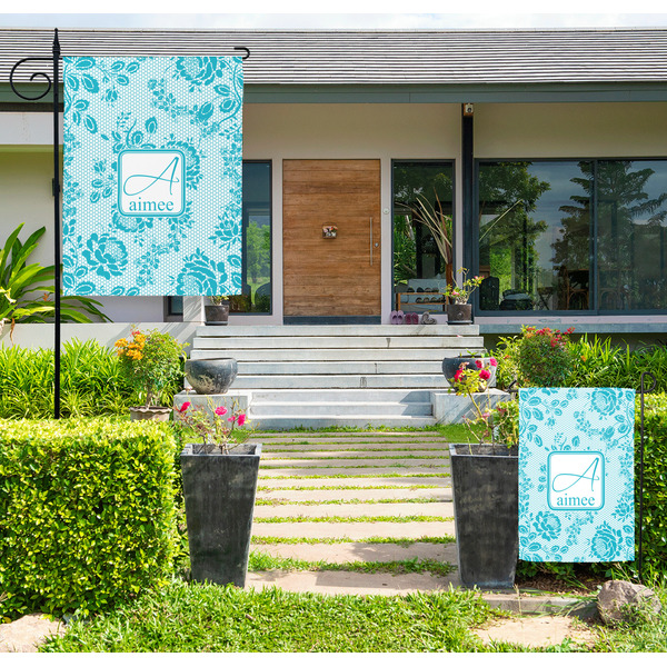 Custom Lace Large Garden Flag - Double Sided (Personalized)
