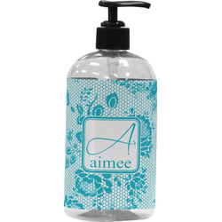 Lace Plastic Soap / Lotion Dispenser (16 oz - Large - Black) (Personalized)