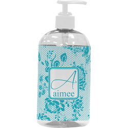 Lace Plastic Soap / Lotion Dispenser (16 oz - Large - White) (Personalized)