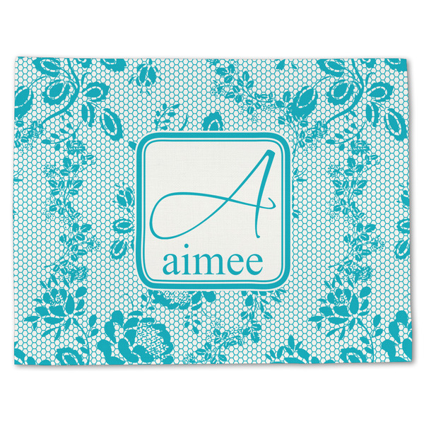 Custom Lace Single-Sided Linen Placemat - Single w/ Name and Initial