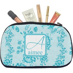 Lace Makeup / Cosmetic Bag - Medium (Personalized)