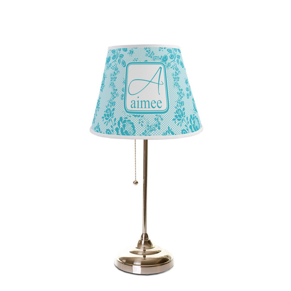 Lace Poly Film Empire Lampshade - On Stand
